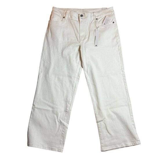 Kut From The Kloth Lucy High Rise Wide Leg White Denim Jeans Size 12 NWT - Picture 1 of 6